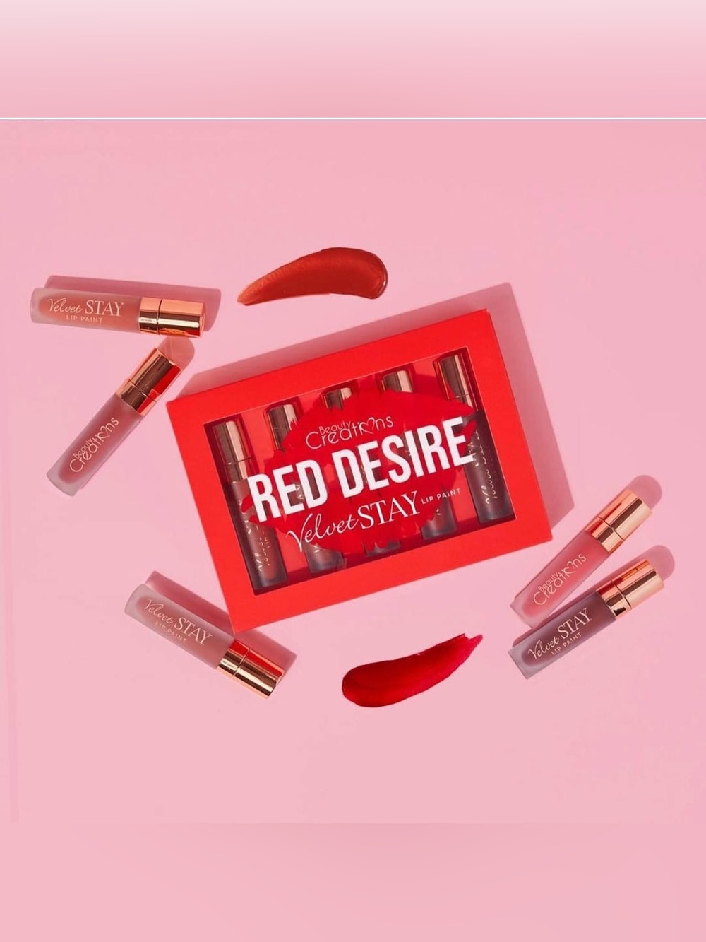 BEAUTY CREATIONS Los Angeles $30 • set of 5 • Red Desire Velvet stay lippies NEW - Picture 6 of 7
